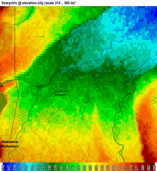 Svarychiv elevation map