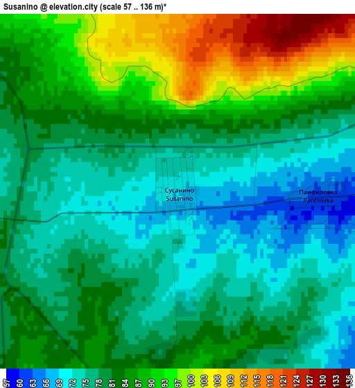 Susanino elevation map