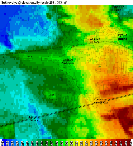 Sukhovolya elevation map