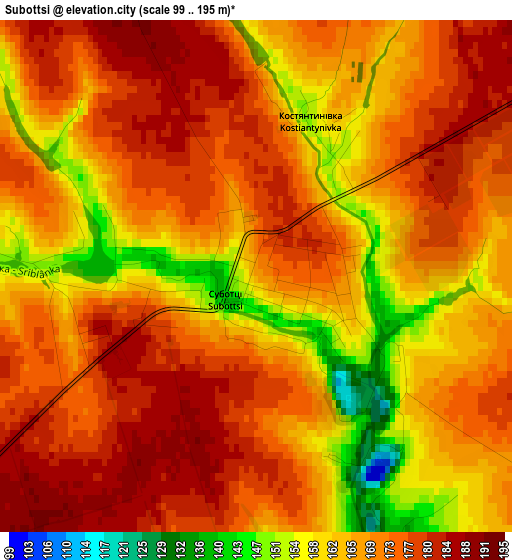 Subottsi elevation map