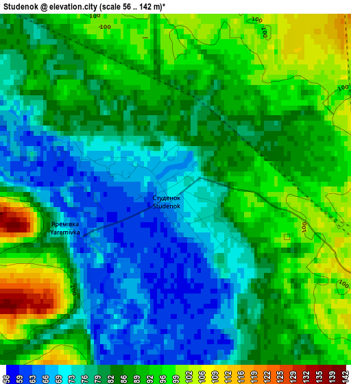 Studenok elevation map