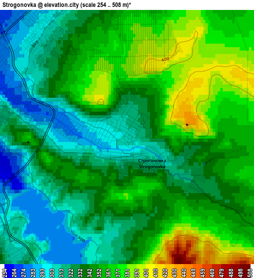 Strogonovka elevation map