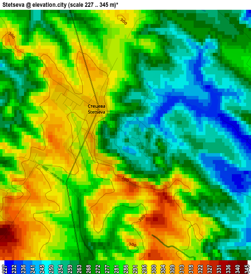 Stetseva elevation map