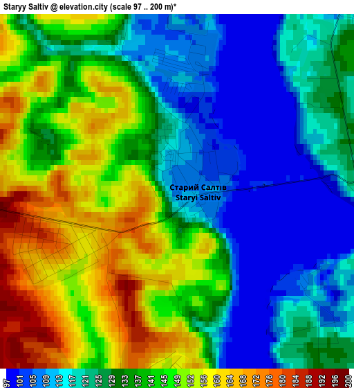 Staryy Saltiv elevation map