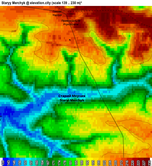 Staryy Merchyk elevation map