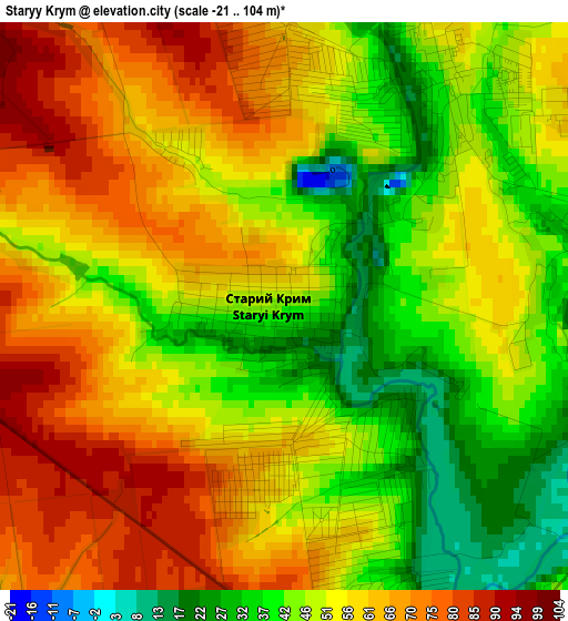 Staryy Krym elevation map