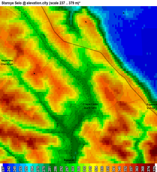 Staroye Selo elevation map