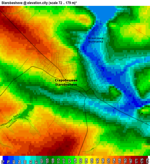 Starobesheve elevation map