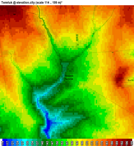 Temriuk elevation map