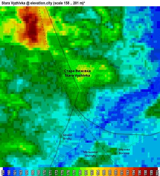 Stara Vyzhivka elevation map