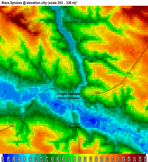 Stara Syniava elevation map