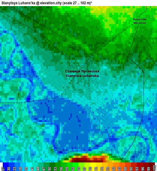 Stanytsya Luhans’ka elevation map