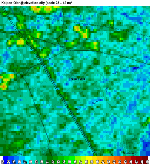 Kelpen-Oler elevation map