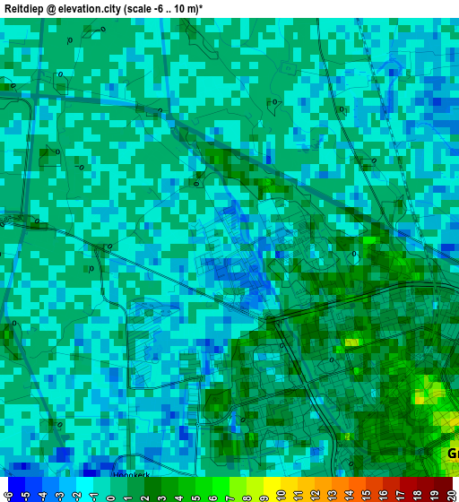 Reitdiep elevation map