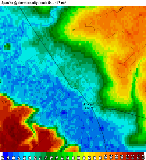 Spas’ke elevation map