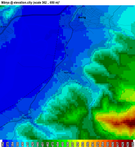 Mârșa elevation map