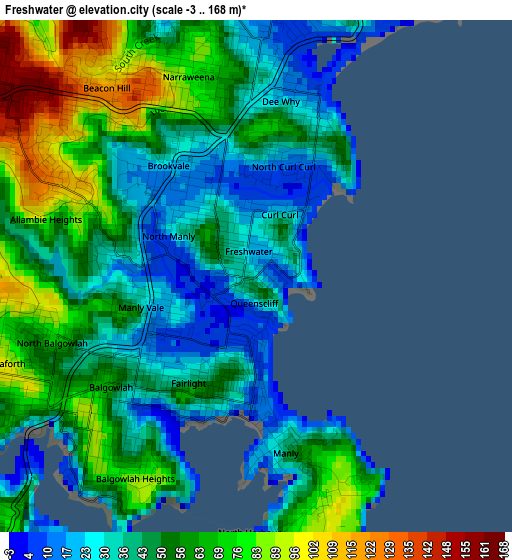 Freshwater elevation map