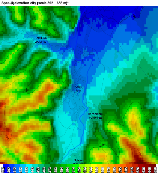 Spas elevation map