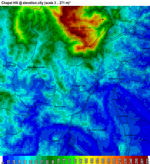 Chapel Hill elevation map