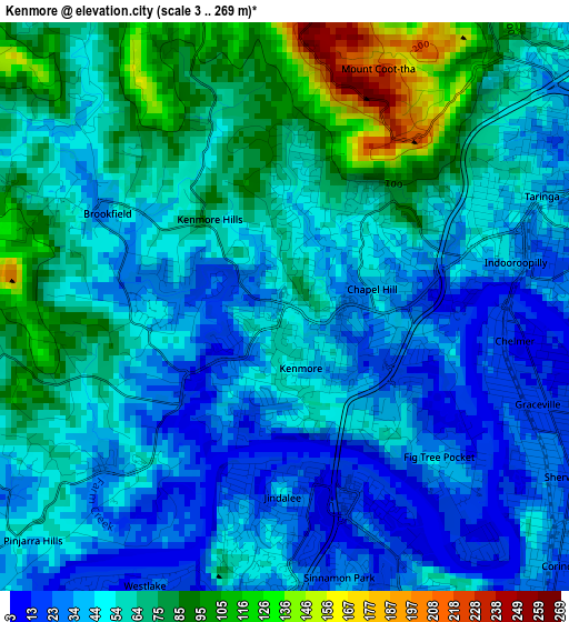 Kenmore elevation map