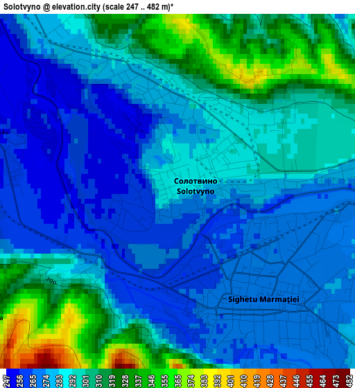 Solotvyno elevation map