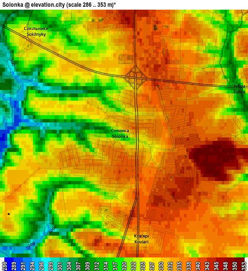 Solonka elevation map