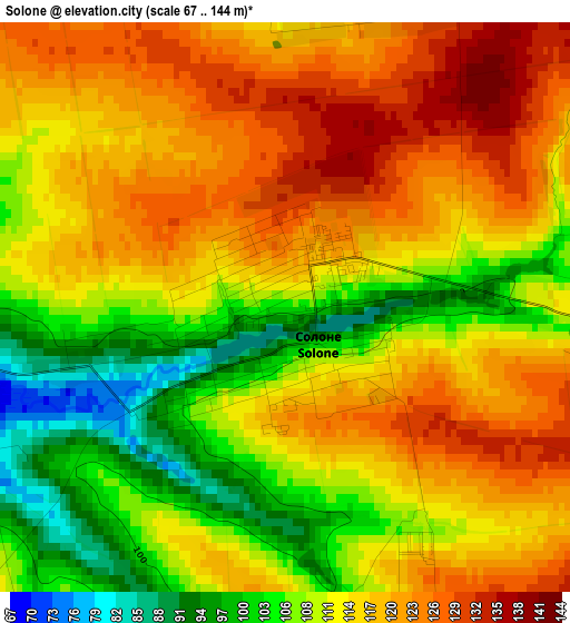 Solone elevation map