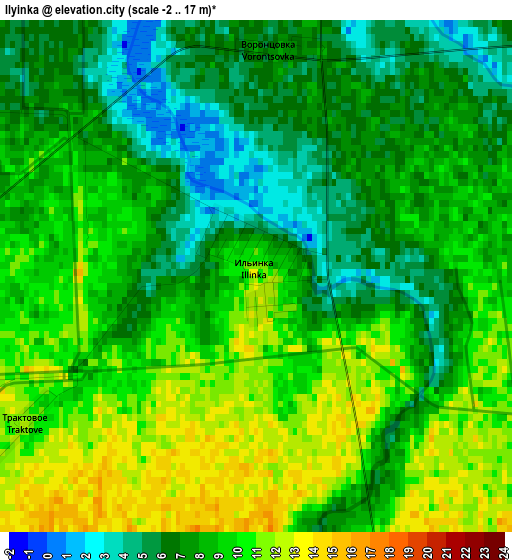 Ilyinka elevation map