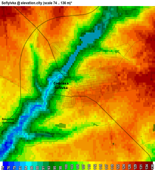 Sofiyivka elevation map