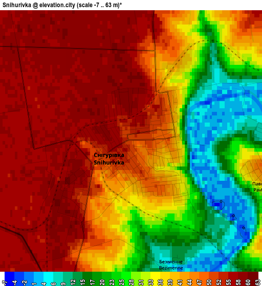 Snihurivka elevation map