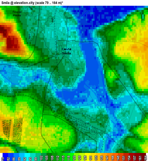 Smila elevation map