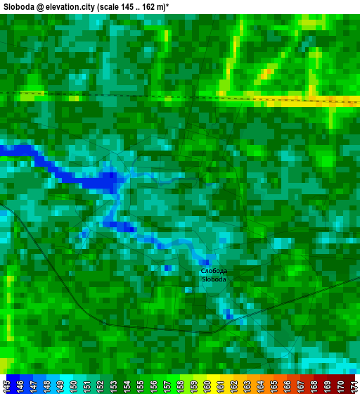 Sloboda elevation map