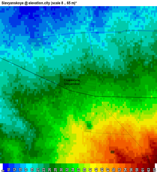 Slavyanskoye elevation map