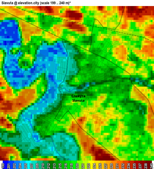 Slavuta elevation map