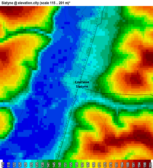 Slatyne elevation map