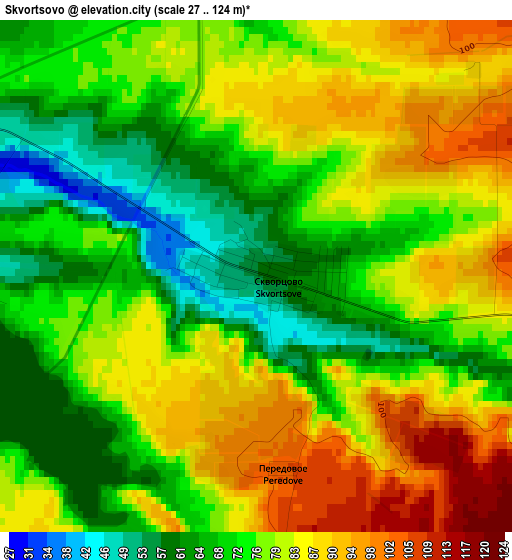 Skvortsovo elevation map