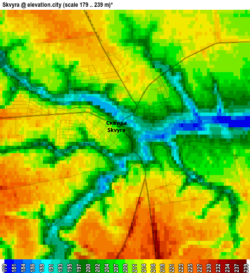 Skvyra elevation map