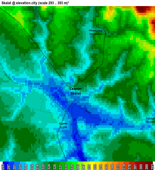 Skalat elevation map