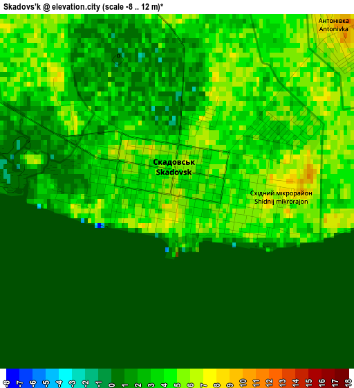 Skadovs’k elevation map