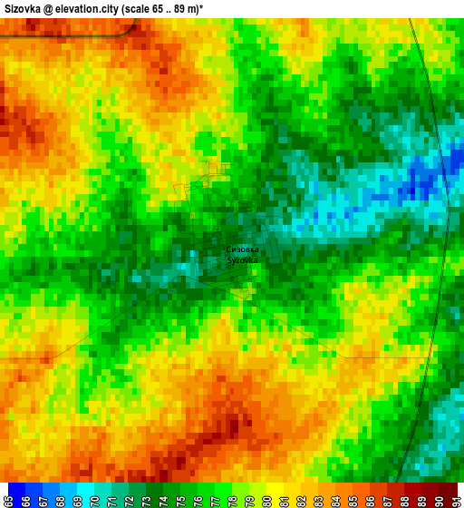 Sizovka elevation map