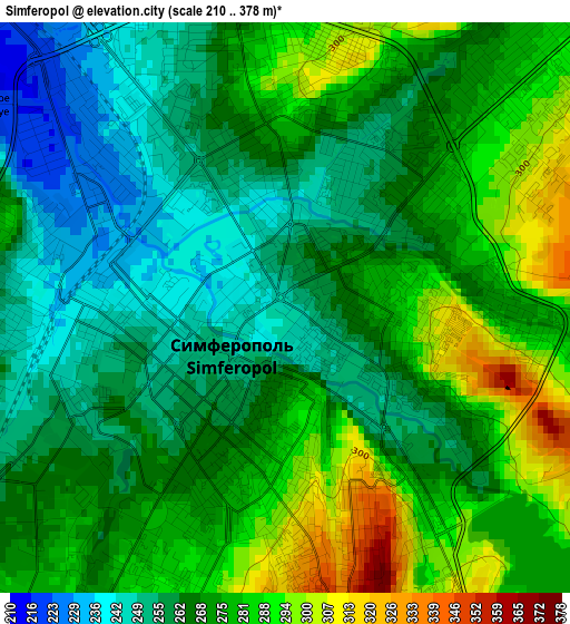 Simferopol elevation map