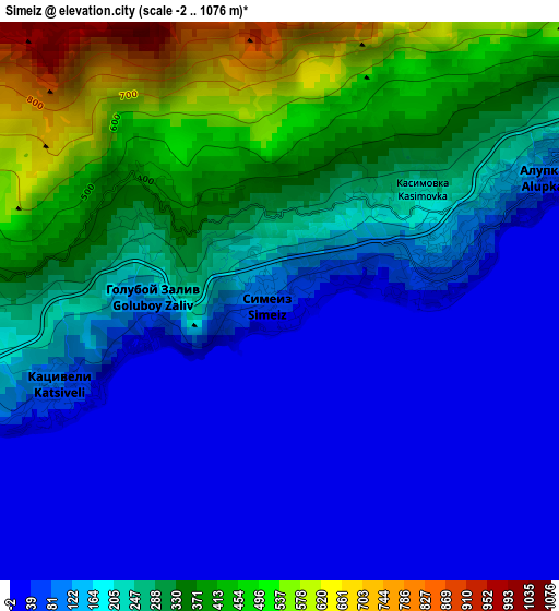 Simeiz elevation map