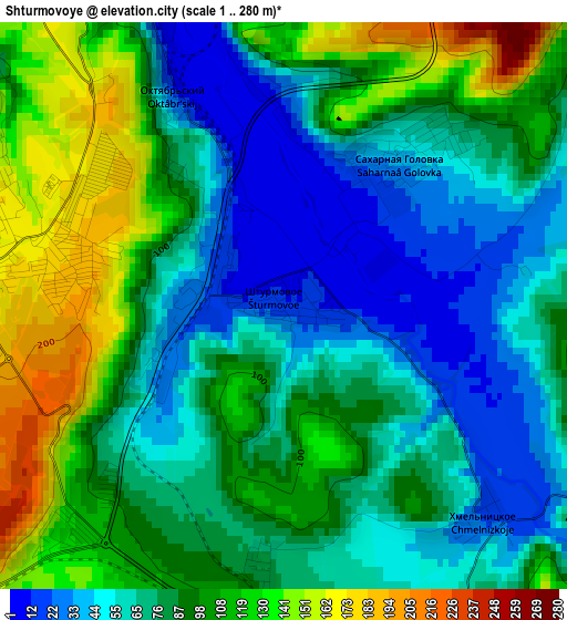 Shturmovoye elevation map