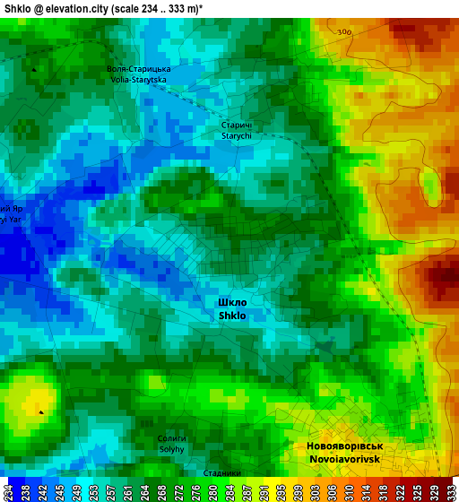 Shklo elevation map