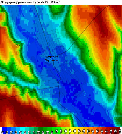 Shyryayeve elevation map