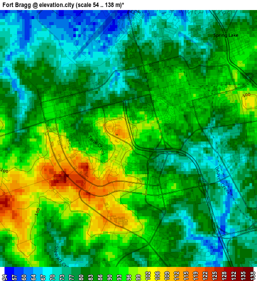 Fort Bragg elevation map