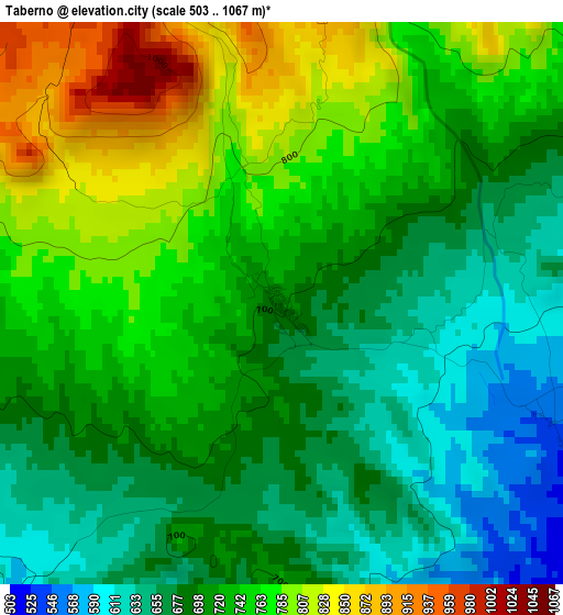 Taberno elevation map