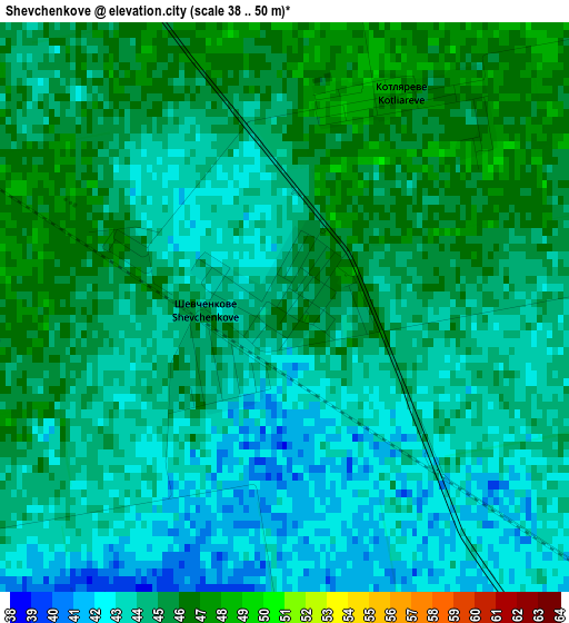 Shevchenkove elevation map