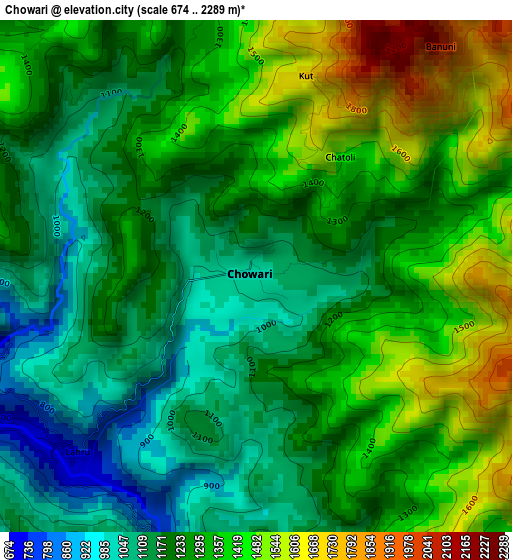 Chowari elevation map