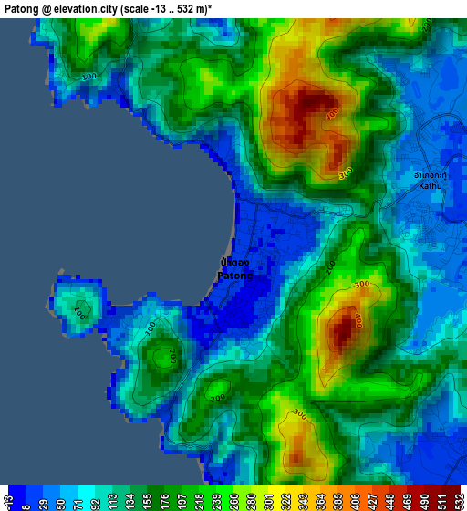 Patong elevation map